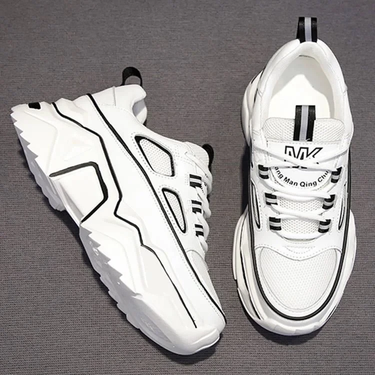 Female Elegant Eyes Leather Sneakers - White