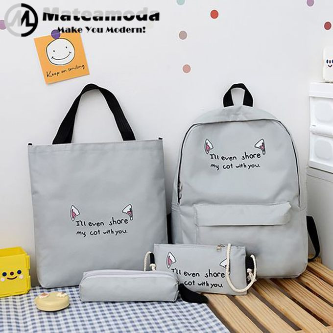 Mateamoda Backpack Handbag Women Bag School Bag Satchel Shoulder Bag 4 Pcs