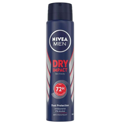 NIVEA Dry Impact Anti-Perspirant Spray For Men, 72h - 200ml (Pack Of 2)