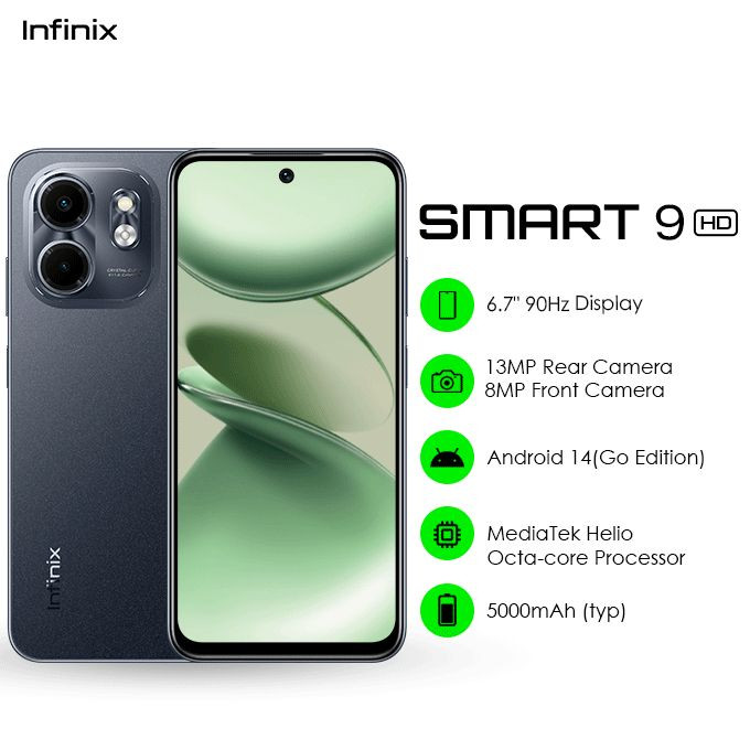 Infinix Smart 9HD 6.7" 4GB RAM/64GB ROM Black
